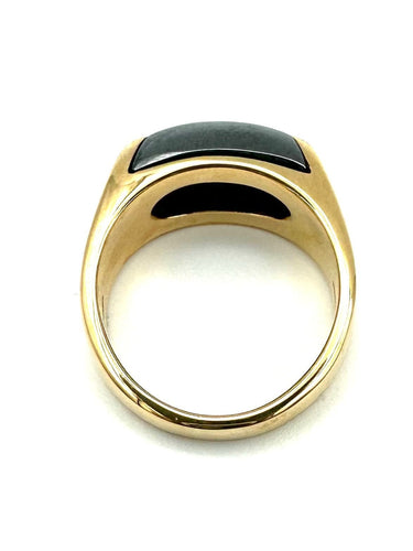 Bague 55 BVLGARI. Collection "Tronchetto", bague en or jaune et hématite 58 Facettes
