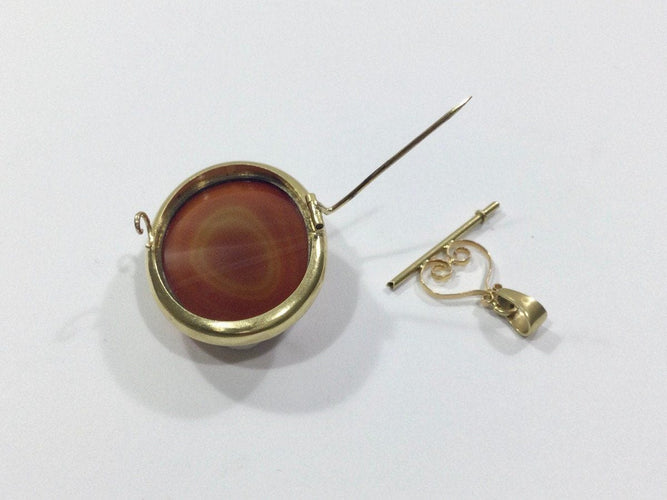 Pendentif Pendentif Broche Camée Agate 58 Facettes 985951