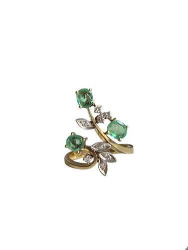 Bague 53 Bague végétale or jaune et blanc 58 Facettes