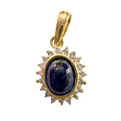 Pendentif PENDENTIF EN OR JAUNE 18 kt AVEC DIAMANTS ET SAPHIR 58 Facettes Q307B