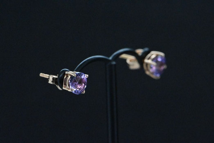 Boucles d'oreilles Boucles d'oreilles améthyste en or rose 58 Facettes