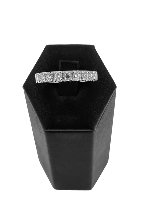 Bague 62.5 Bague parisienne en or blanc avec diamants signée Cliq 58 Facettes