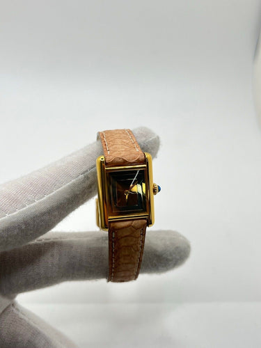 Montre Tank Must Vermeil Trinity 58 Facettes