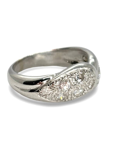 Bague 54 Bague or blanc et diamants 0,60 ct 58 Facettes 1177