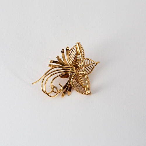 Broche Broche florale en or rose et diamant 58 Facettes THI01752