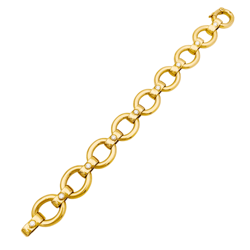 Pulseira de ouro amarelo, diamantes.