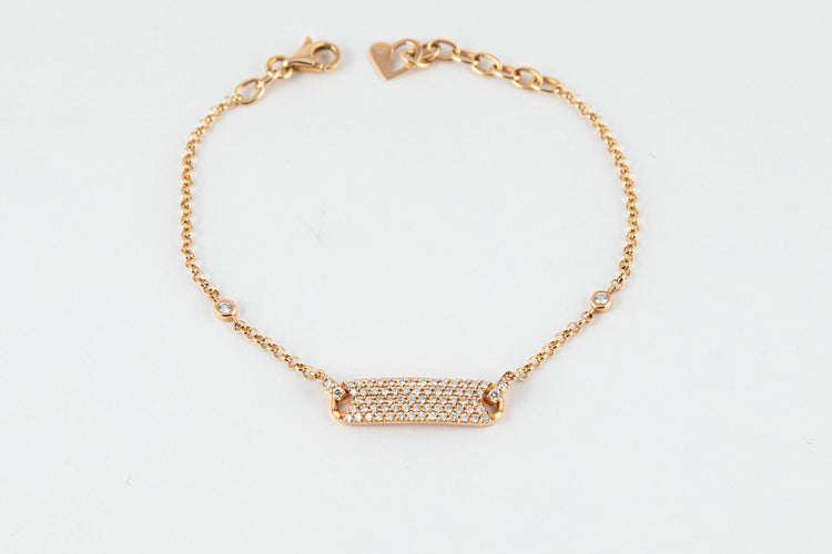 Bracelet Bracelet gourmette en or rose et diamants 58 Facettes 185459