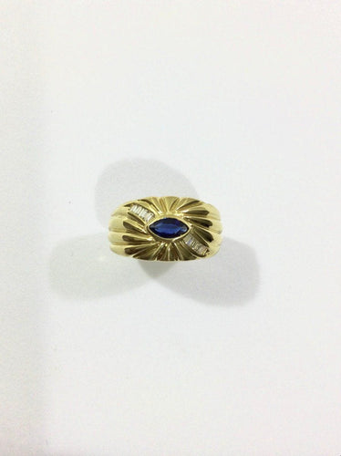 Bague 54 Bague Or jaune Saphir Diamants 58 Facettes