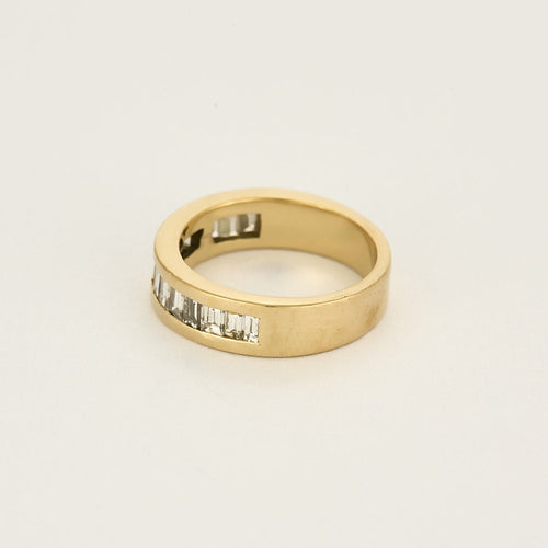 Bague 51 Bague jonc en or jaune et diamants de taille baguette 58 Facettes CRE0100X8