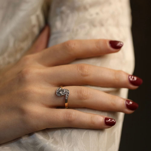 Bague 53.5 Bague 1900 or et platine, diamants taille ancienne 58 Facettes
