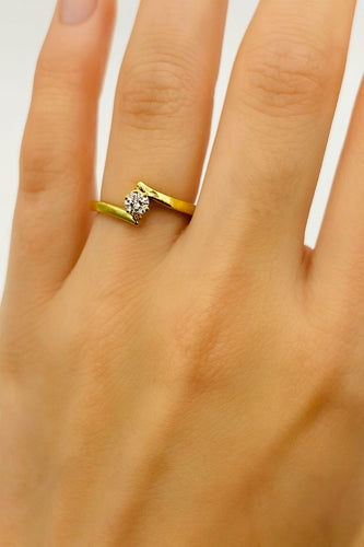 Bague 52 Bague solitaire en or jaune avec diamant taille brillant 58 Facettes 50305