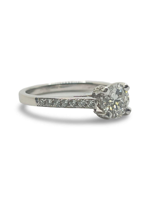 51 Bague solitaire or blanc diamant 1,36 ct 58 Facettes 00019701