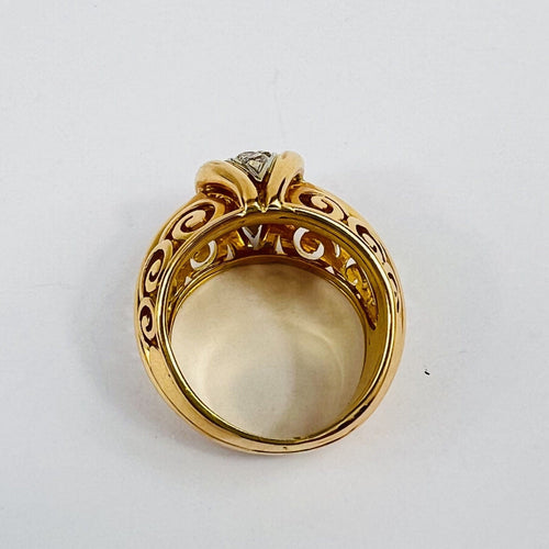 Bague Bague Or et Platine avec 4 Diamants 58 Facettes 20400000778