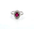 Bague 58 Bague en or blanc massif avec rubis et diamants 58 Facettes