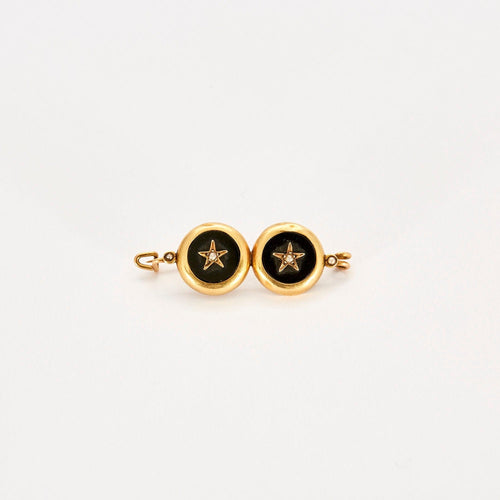 Broche Broche Ancienne Or Onyx Perles 58 Facettes