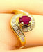 Bague 53 Bague or jaune, rubis et 38 diamants baguettes 58 Facettes AB419