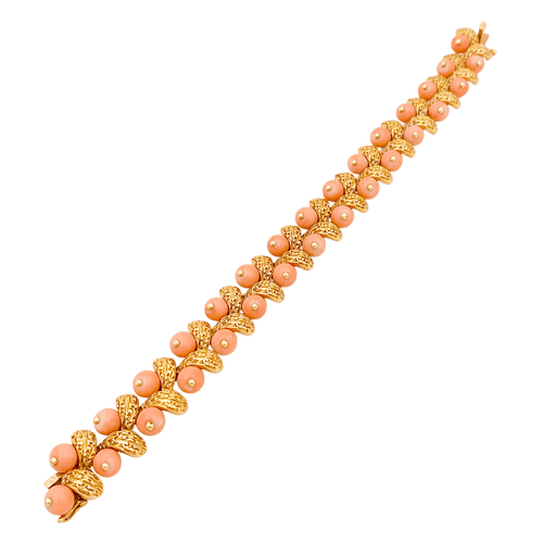 Bracelet Bracelet Van Cleef & Arpels, "Gui", or jaune, corail peau d'ange. 58 Facettes 34654