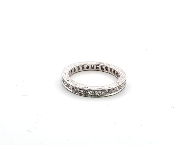 Bague 54 Bague en platine avec diamants 58 Facettes