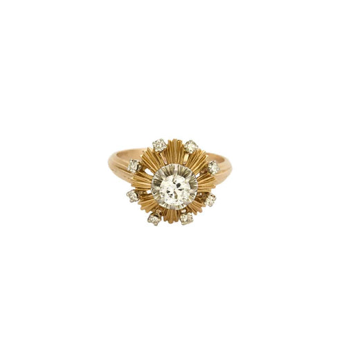 Bague 51 Bague en or rose 18K et platine 58 Facettes ALE42612