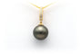 Pendentif Pendentif contemporain en or jaune serti d'une perle de Tahiti et de diamants 58 Facettes 13893