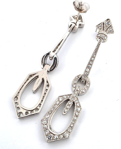 Boucles d'oreilles Boucles d'oreilles en platine serties de diamants 58 Facettes