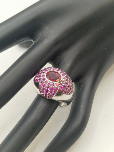 Bague 56 Bague cocktail tourmaline et rubis ronds 58 Facettes