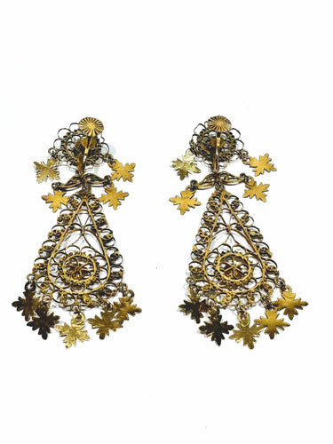 Boucles d'oreilles Paire de boucles d’oreilles pendantes Méditerranéenne en or rose 58 Facettes