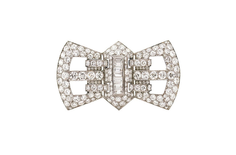 Broche Broche Art Déco en Platine et Diamants 58 Facettes