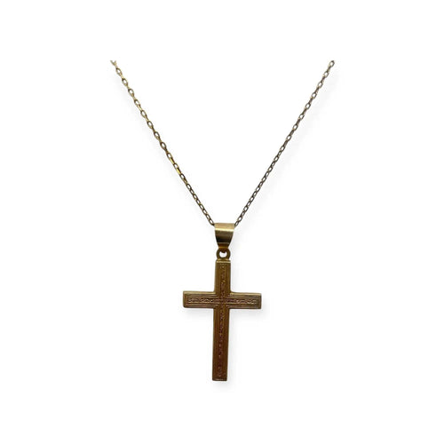 Pendentif Pendentif croix gravée or jaune 58 Facettes 330086456