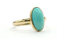 Bague 47 Bague contemporaine en or jaune sertie d'une turquoise 58 Facettes B420