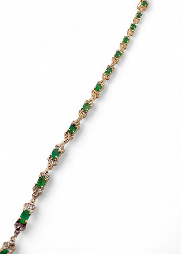 Bracelet Bracelet or jaune émeraude et diamants 58 Facettes