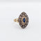 Bague 46.5 Bague marquise or rose et argent, saphir et diamants taille ancienne (circa 1900) 58 Facettes A03790