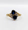 Bague 57.5 Bague vintage toi et moi or jaune 18k saphirs et diamants 58 Facettes A06136