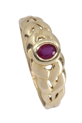 Bague 53 Bague jonc tressé rubis 58 Facettes 089101