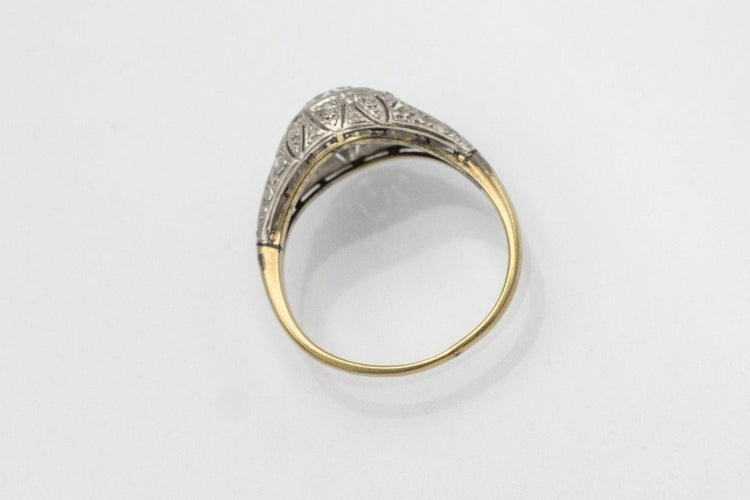 Bague 52 Bague Art Déco unique avec un diamant taille ancienne, environ 1,00 ct, Europe de l'Ouest, 1920/30. 58 Facettes 10968