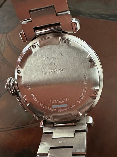 CARTIER - Orologio Pasha quadrante nero, movimento automatico 