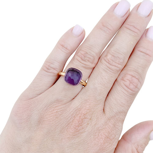 Bague 48 Bague Pomellato, collection "Nudo Classic", or rose et améthyste. 58 Facettes 34964