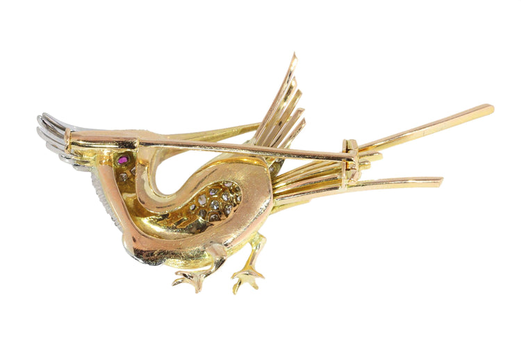 Broche Broche colibri vintage des années 50, un vol fantaisiste du milieu du siècle 58 Facettes 25115-0242