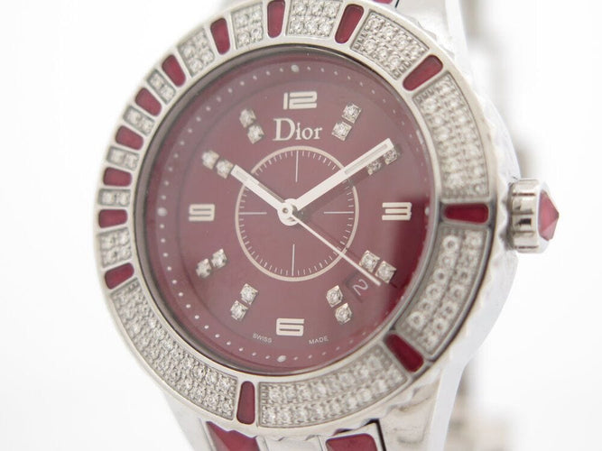 Montre montre CHRISTIAN DIOR christal cd11311h diamants 33mm acier quartz 58 Facettes 265950