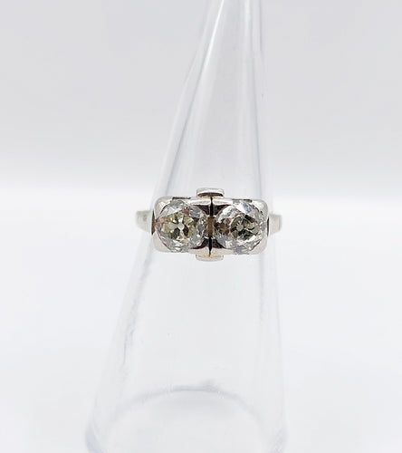 Ring Toi & Moi Art Deco aus 18k Weißgold und Diamanten 