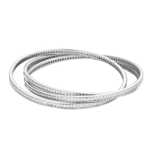 Bracelet CARTIER - Bracelet Trinity en or blanc et diamants 58 Facettes