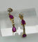 Boucles d'oreilles Boucles d'oreilles longues en or jaune avec rubis et diamants 58 Facettes 50256