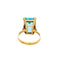 Bague 53.5 Bague or jaune topaze bleue 58 Facettes