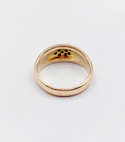 Bague 47 Bague bombée dôme or rose diamants serti étoilé (circa 1940) 58 Facettes A05459