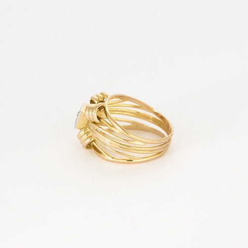Bague 50.5 Bague en or jaune et or gris 18K diamant 58 Facettes LOR3567