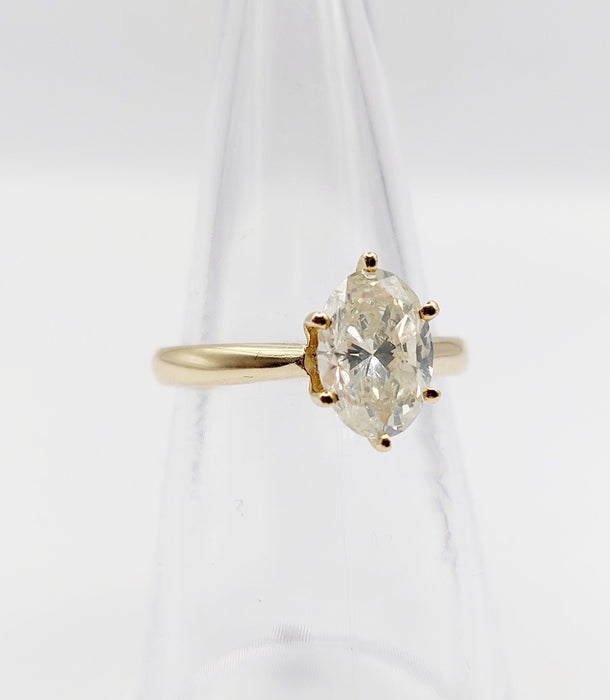 Bague 52 Bague solitaire or jaune diamant 1,51 carat - certificat GWLAB 58 Facettes A03789