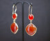 Boucles d'oreilles Boucles d'oreilles pendantes en or jaune 18 carats et agate rouge 58 Facettes
