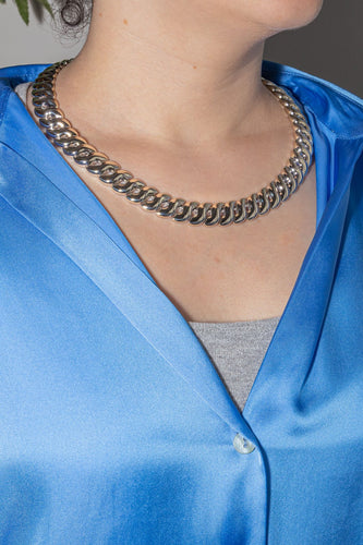 Collier Collier Or blanc Saphir 58 Facettes 4324637CN