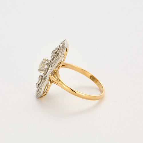 Bague 56 Bague "art Déco" en or, platine et diamants 58 Facettes P20L7