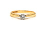 Bague 49 Bague solitaire contemporaine en or jaune et blanc 18 carats et diamant 0,14 ct 58 Facettes B785